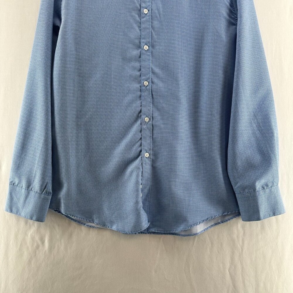 Nicole Miller Dress Shirt Mens Size M Corporate Long Sleeve Button Up Blue - Picture 4 of 11